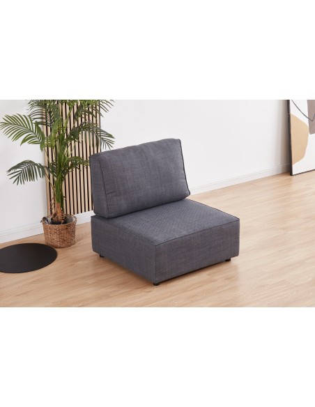 Modulo Con Respaldo 90 X 93 Cm Sofá Modular Mou Tejido Gris