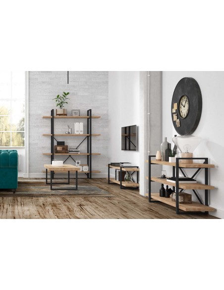 Mueble Tv Plank Roble Nordish / Negro
