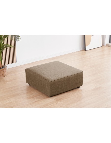 Puff 90 X 90 Cm Sofá Modular Mou Tejido Beige