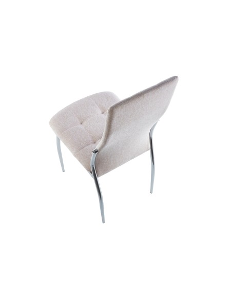 Silla Comedor Diana Tejido Beige / Cromo