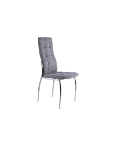 Silla Comedor Diana Tejido Gris / Cromo