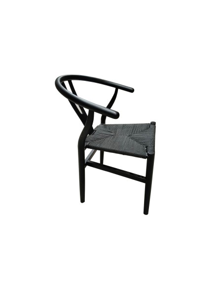 Silla Comedor Madera Kioto Negro / Cuerda