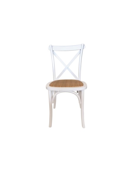 Silla Comedor Madera Provenza Blanco / Rattan
