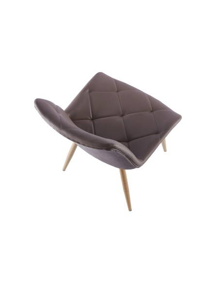 Silla Comedor Marlene Simil Piel Topo / Oak