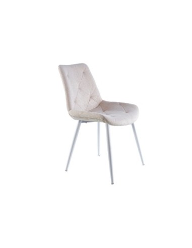 Silla Comedor Marlene Tejido Beige / Blanco