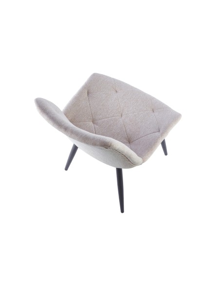 Silla Comedor Marlene Tejido Beige / Negro