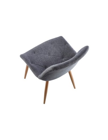 Silla Comedor Marlene Tejido Gris / Oak