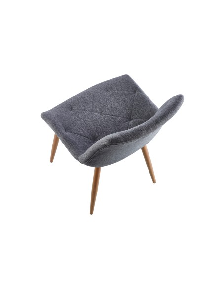 Silla Comedor Marlene Tejido Gris / Oak
