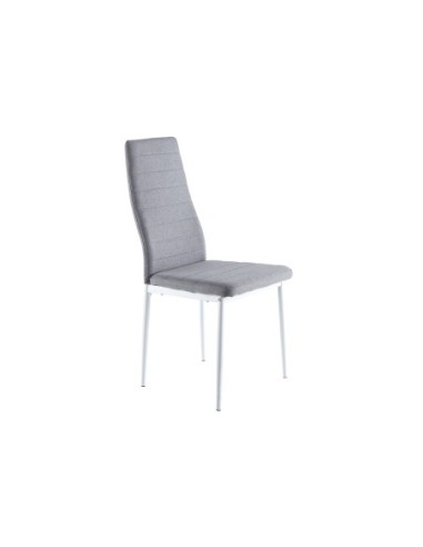 Silla Comedor Modelo Niza Tex Gris Estructura Blanca