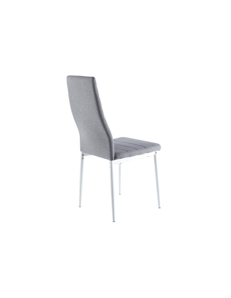 Silla Comedor Modelo Niza Tex Gris Estructura Blanca