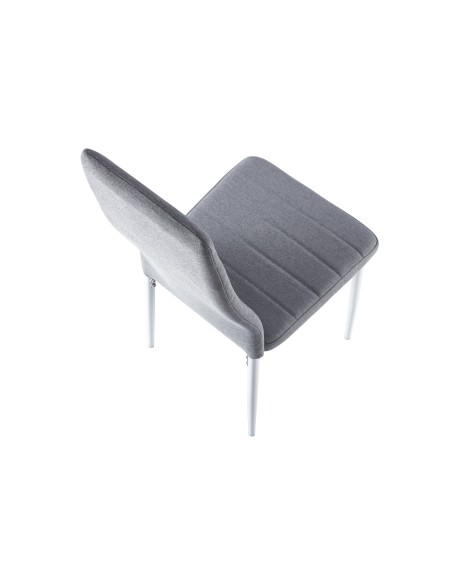 Silla Comedor Modelo Niza Tex Gris Estructura Blanca