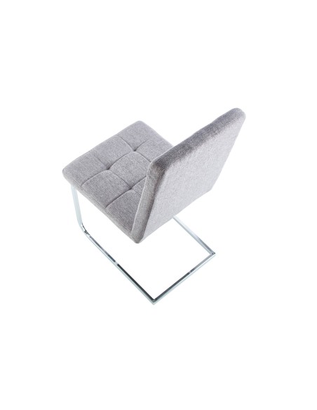 Silla Comedor Vanity SíMil Tejido Gris / Cromo