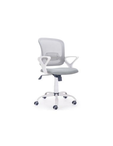 Silla De Escritorio Giratoria Modelo Brisa Gris / Estructura Blanca