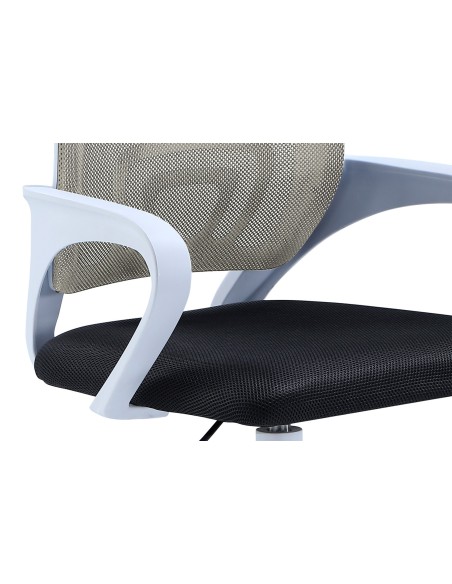 Silla Giratoria Line Red Transpirable Negro / Gris Claro  Estructura Blanca