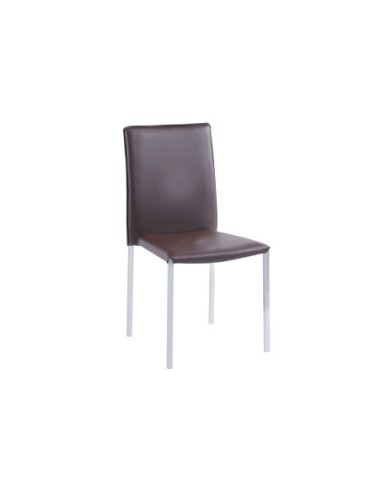 Silla Hotel Simil Piel Chocolate / Cromo