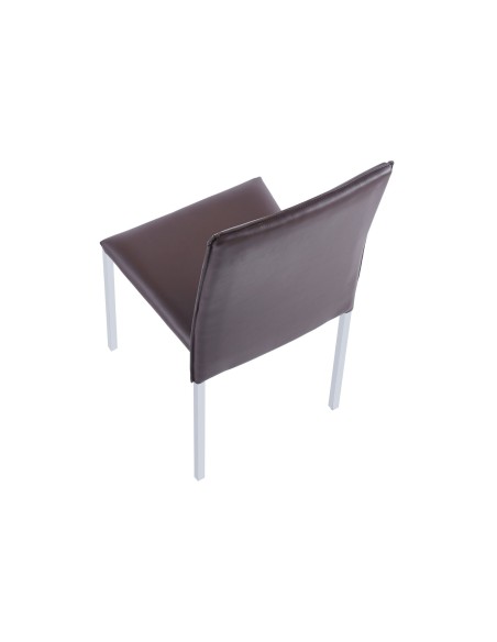 Silla Hotel Simil Piel Chocolate / Cromo