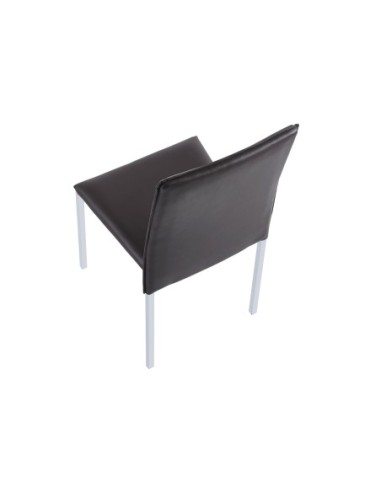 Silla Hotel Simil Piel Negro / Cromo