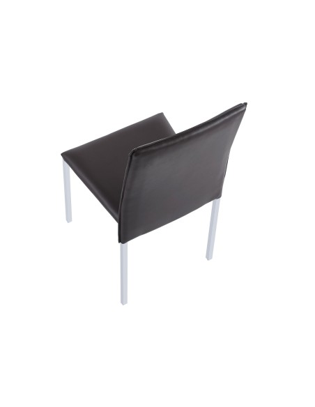 Silla Hotel Simil Piel Negro / Cromo