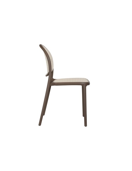 Silla Masia Polipropileno Topo / Rattan