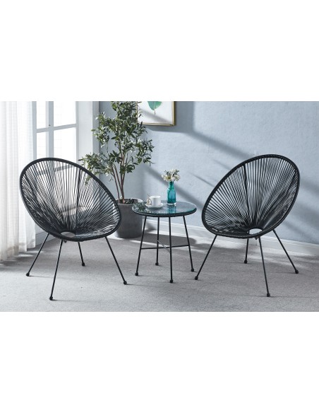 Sillón Acapulco Negro D - 80 Cm