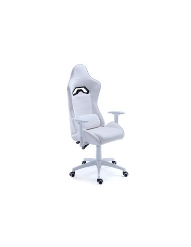 Sillón Gamer  Giratorio Y Reclinable Jordan Simil Piel Blanco