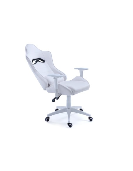 Sillón Gamer  Giratorio Y Reclinable Jordan Simil Piel Blanco