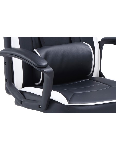 Sillón Giratorio Neo Advance Regulable En Altura SíMil Piel Negro / Blanco