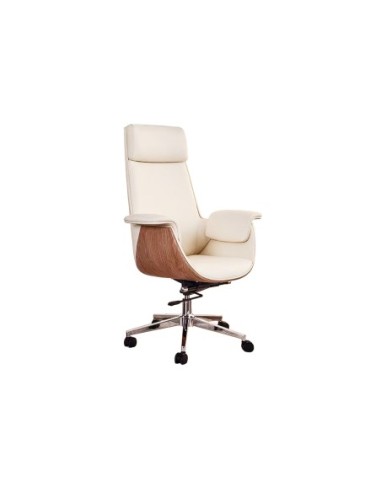 Sillon Giratorio Omega Alto / Simil Piel Crema