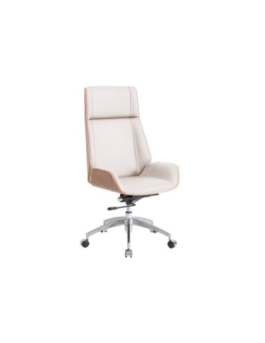 Sillon Giratorio Ulrich Simil Piel Blanco Crema