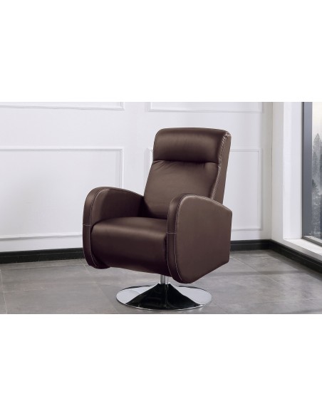 Sillón Relax Giratorio Living SíMil Piel Chcocolate