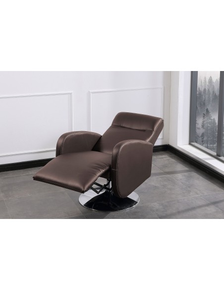 Sillón Relax Giratorio Living SíMil Piel Chcocolate