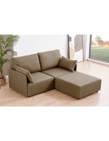 Sofa Modular Con Brazos Mou 2 Plazas + Chaiselongue Tejido Beige 186 X 183 X 93 Cm