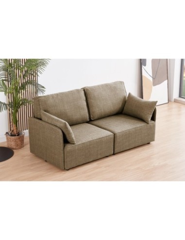 Sofa Modular Con Brazos Mou 2 Plazas Tejido Beige 186 X 93 X 93 Cm