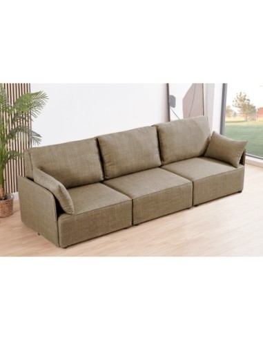 Sofa Modular Con Brazos Mou 3 Plazas Tejido Beige 276 X 93 X 93 Cm