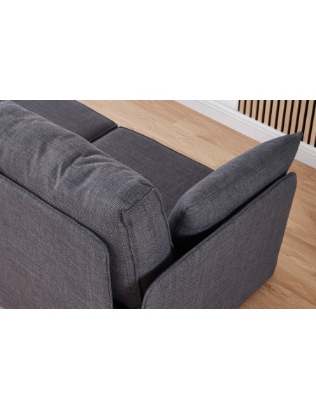 Sofa Modular Con Brazos Mou 4 Plazas + Chaiselongue Tejido Gris 366 X 183 X 93 Cm