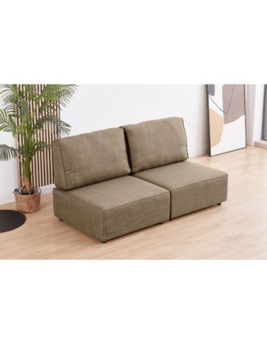 Sofa Modular Sin Brazos Mou 2 Plazas Tejido Beige 180 X 93 X 93 Cm