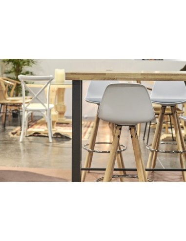 Taburete Alto Suede Blanco Asiento... Taburete Alto Suede Blanco Asiento...