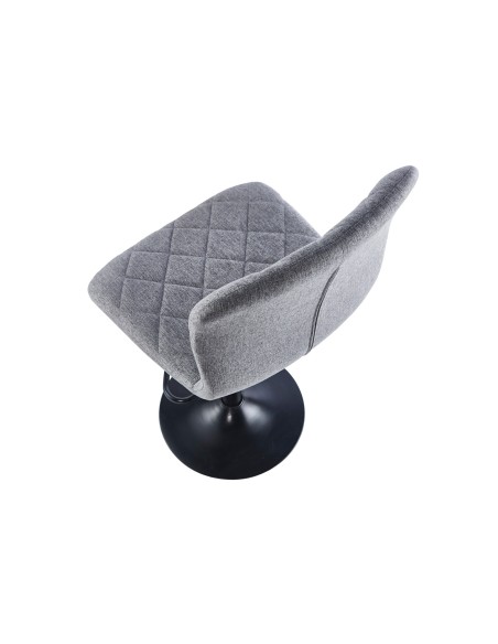 Taburete Giratorio Britain Tejido Gris / Negro