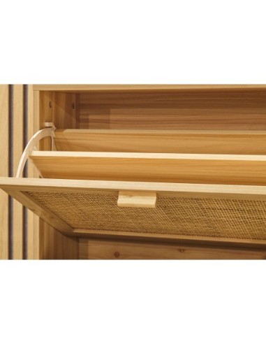 Zapatero Decor 60 X 24 Cm Pino / Rattan