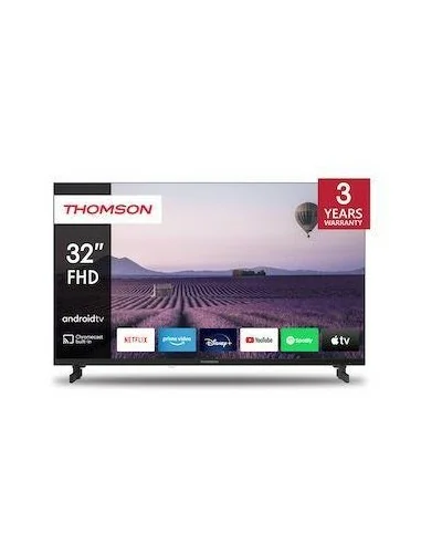 THOMSON TV/LED 32" FHD, Android TV, Google Assistant, Diseño sin marco, DVB-T/T2/C/S/S2, 3HDMI 2 USB 2.0