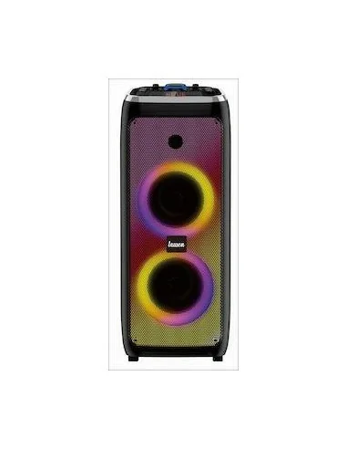 LAUSON Altavoz Party portatil 400w, 2 altavoces de 6,5" con luces multicolores RGB, Bluetooth. Radio digital FM c/display dig