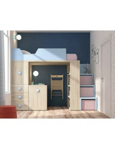 Dormitorio juvenil block con escritorio extraible