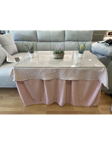 Ropa Chenilla Eco 8 Pliegues color Rosa (incluye tapete)