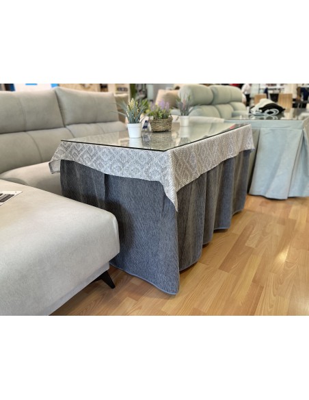 Ropa Chenilla Eco 8 Pliegues color Gris (incluye tapete)