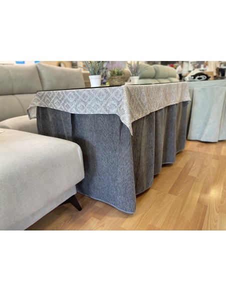 Ropa Chenilla Eco 8 Pliegues color Gris (incluye tapete)