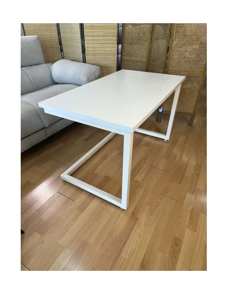 Mesa Camilla Rectangular de Forja Relax - Color Blanco