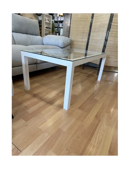 Mesa Camilla Rectangular Forja Elevable Blanca