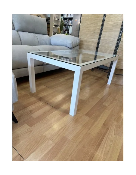 Mesa Camilla Rectangular Forja Elevable Blanca