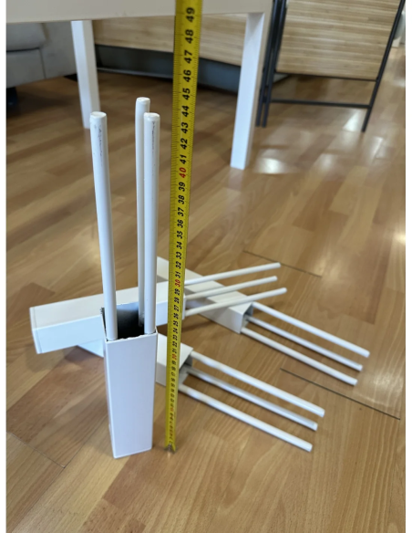 Mesa Camilla Rectangular Forja Elevable Blanca