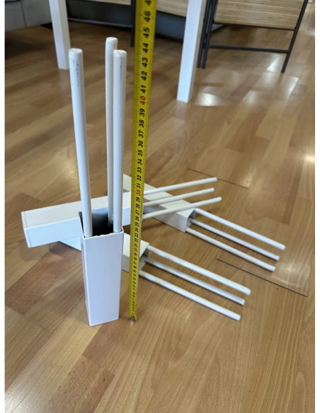 Mesa Camilla Rectangular Forja Elevable Blanca